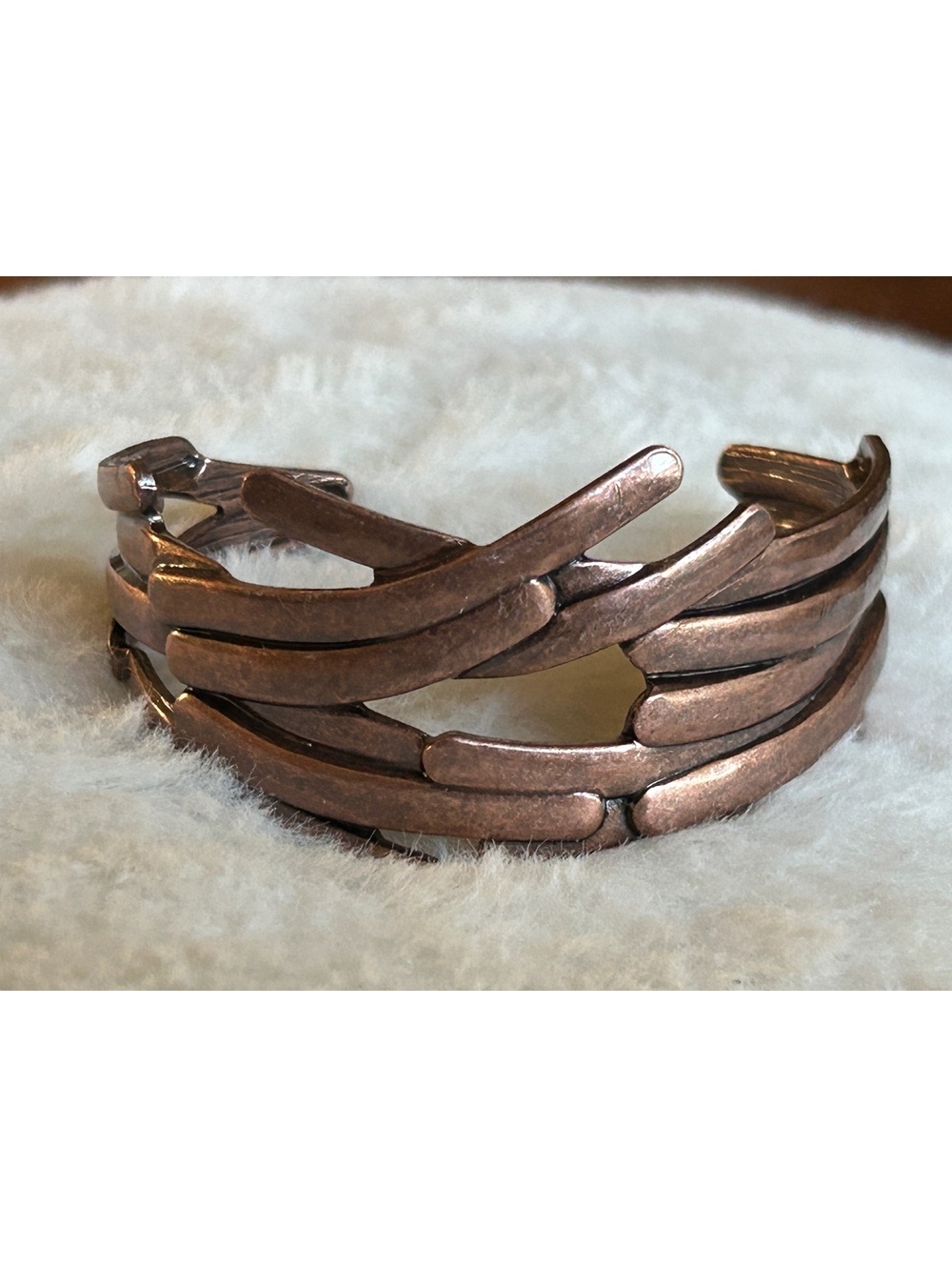 Vintage Copper Tone Open Cuff Bracelet